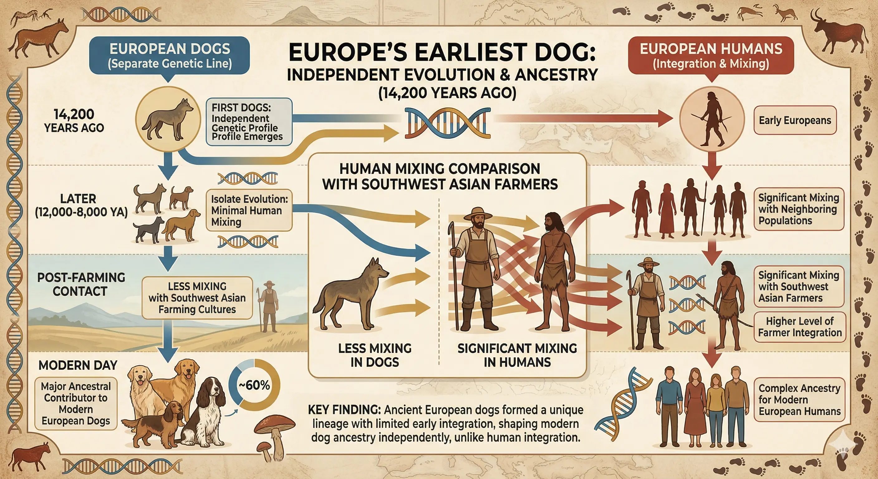 ヨーロッパ初の犬、14,200年前から既に独自に進化