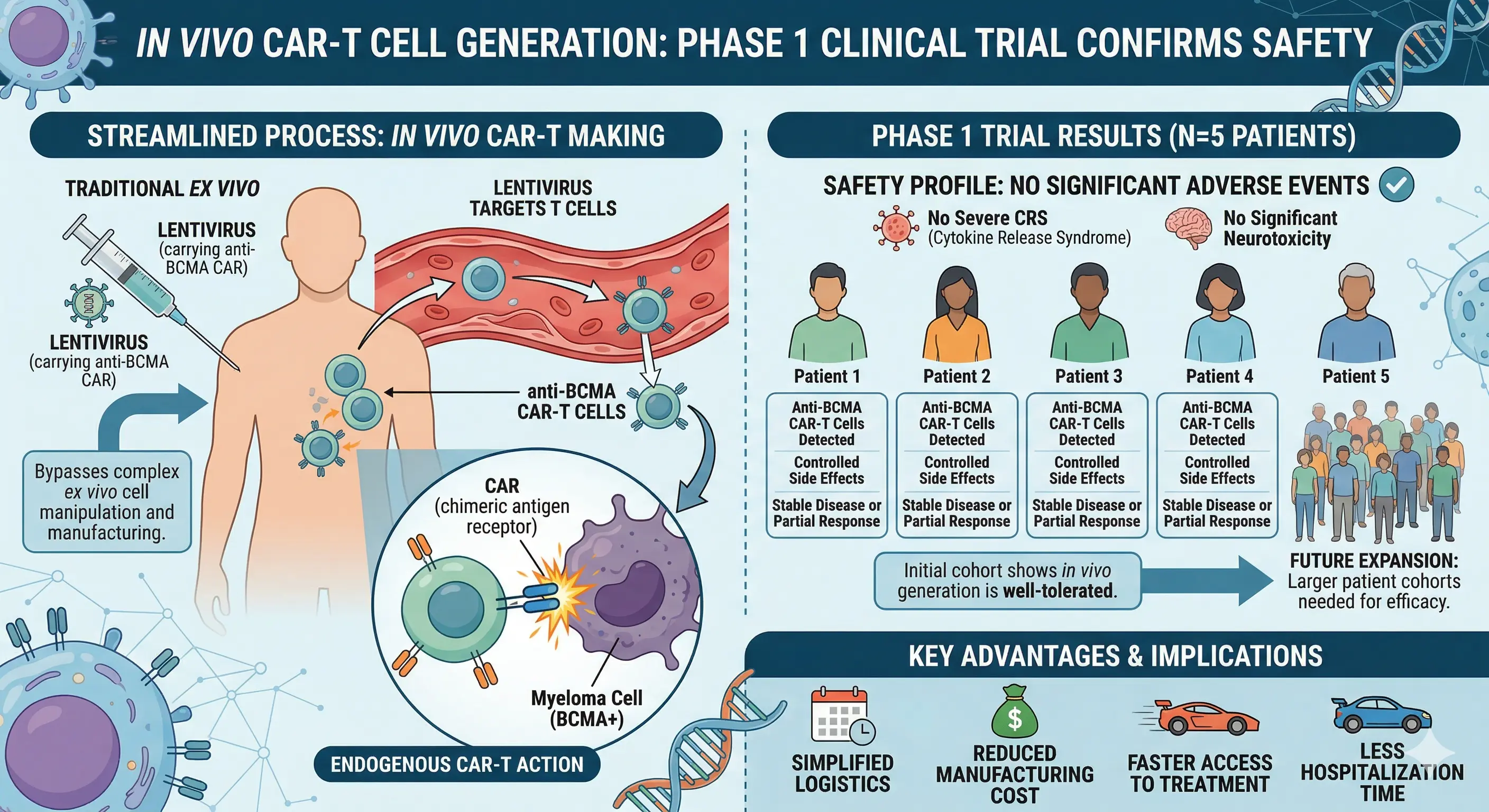 Producing CAR-T Cells Directly in the Body and Confirming Safety
